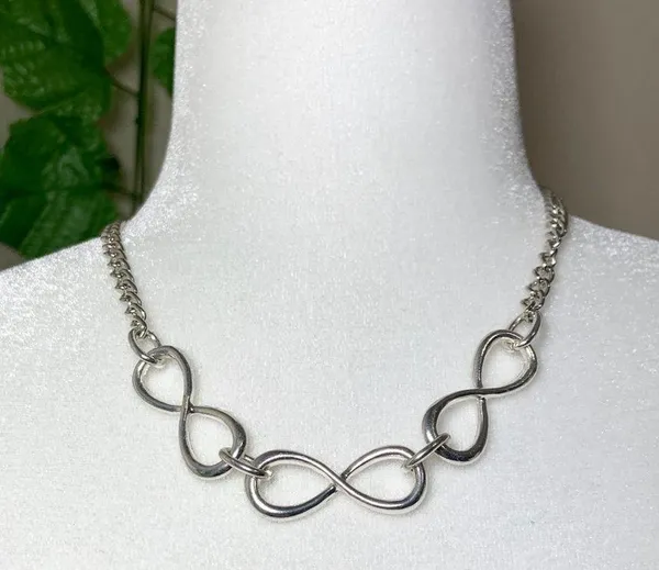 Triple Infinity Statement Necklace New - Image 7