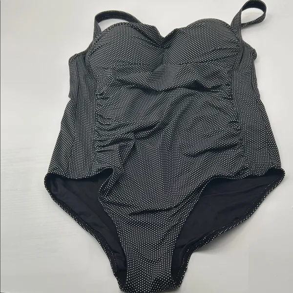 Elegant Black and White Polka Dot Women's One Piece Swimsuit - Image 10