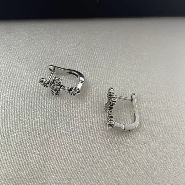 Vintage Cross Hoop Earrings for Men Women Streetwear Hip Hop Punk Unisex Style - Image 2