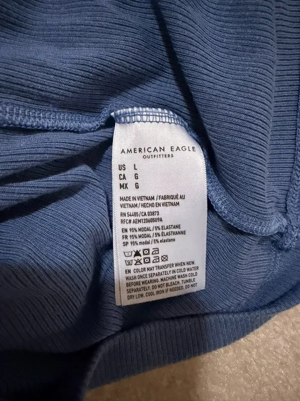 American Eagle Soft & Sexy Blue Oversized T-Shirt in Large - Image 6
