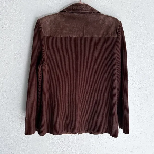 Vintage Suede & Knit Jacket Chocolate Brown Jacket toggle western heritage - Image 3