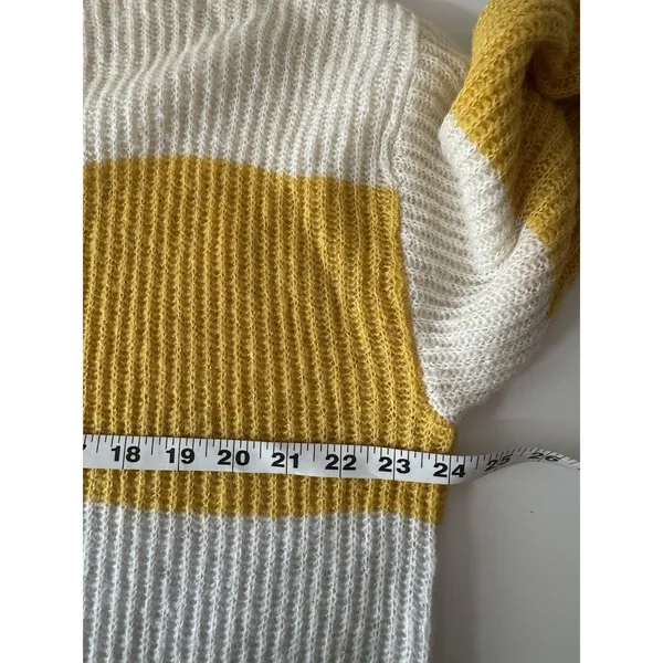 BP Womens Ribbed Colorblock Striped Knit Sweater Size L Cream Cozy Soft Pullover - Image 8