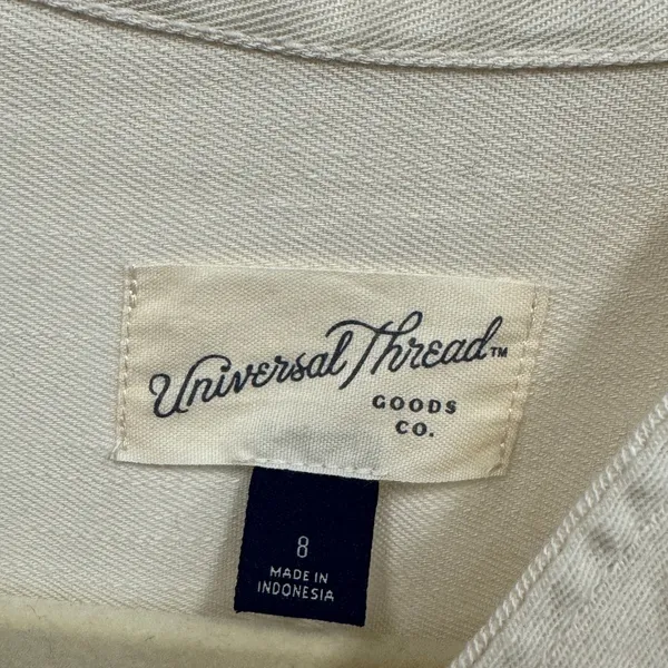 Universal Thread Cotton Utility Carpenter Jumpsuit 8 Short Sleeve Belted Cream - Image 8