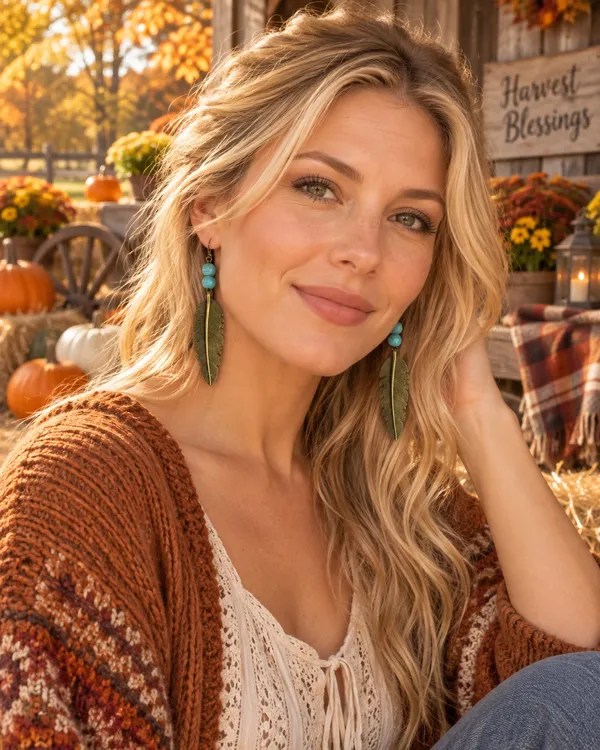 🪶 Handmade Bronze Feather Earrings - Image 5
