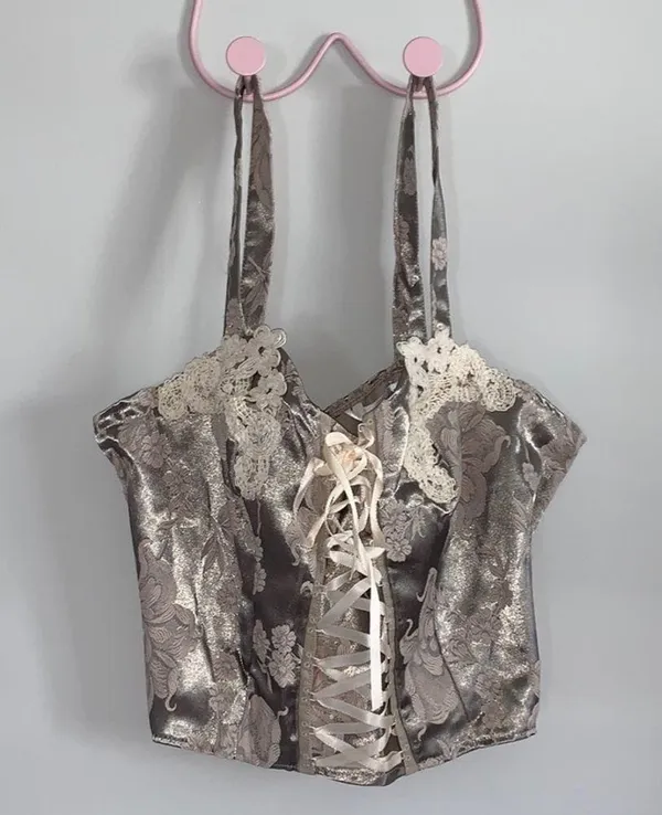 Y2K Victoria’s Secret Embroidered Bustier Corset - Image 2