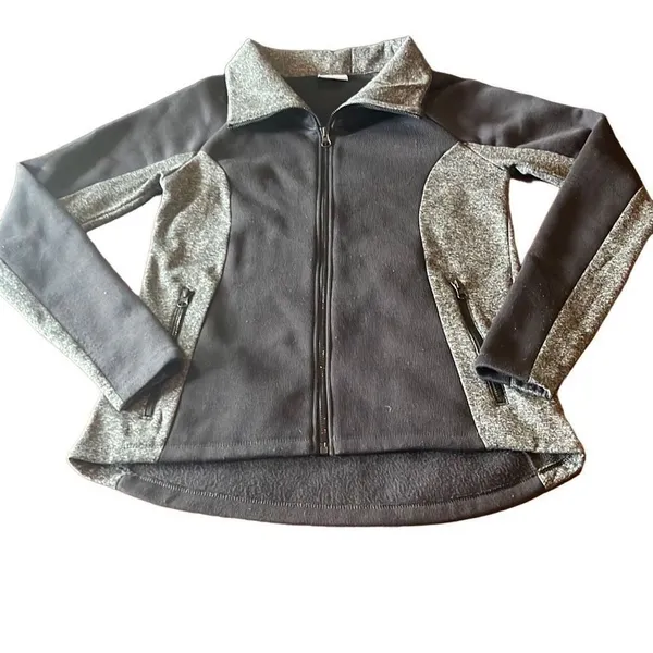 Columbia Black Gray Full Zip‎ Raglan Long Sleeve Fleece Jacket Small Gorpcore - Image 4