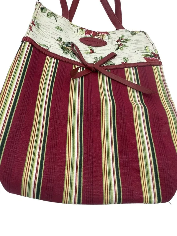 Longaberger #23540 Holiday Gift Bag Holiday Stripe Holiday Botanical Tote - Image 2