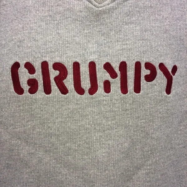 Disney Unisex Grumpy Gray w/Red/Black Trim Ribbed Textured Sweatshirt-Size Small - Image 5