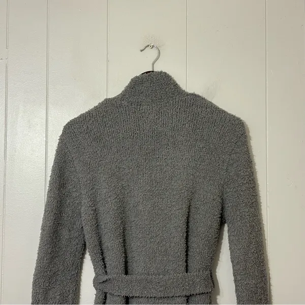 SKIMS Cozy Knit Bouclé Robe Cardigan Smoke Gray Belted Lounge Sweater XXS/XS - Image 10