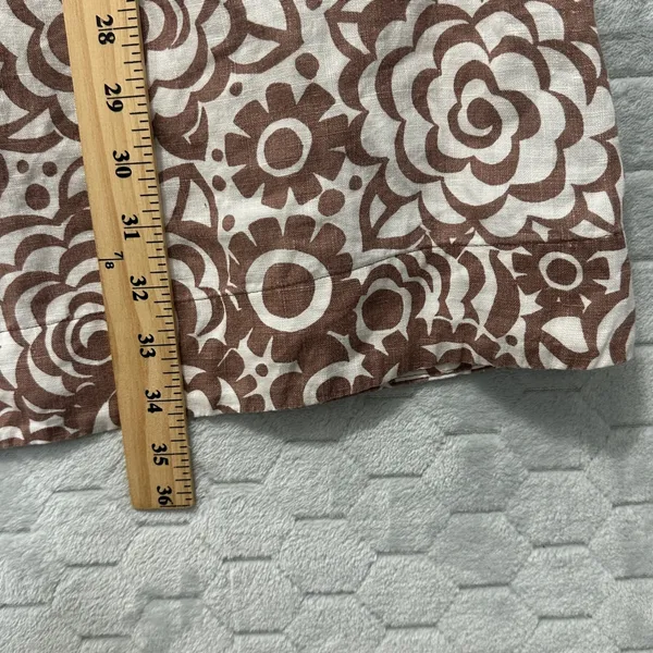 Boden A-Line Dress Linen Brown Floral Boho Retro Cottagecore Preppy Womens 8 - Image 7