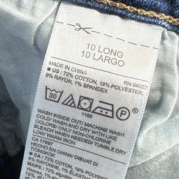 Old Navy Rockstar‎ Mid-Rise Skinny Jeans Blue Distressed 10 Long Stretch Denim - Image 4