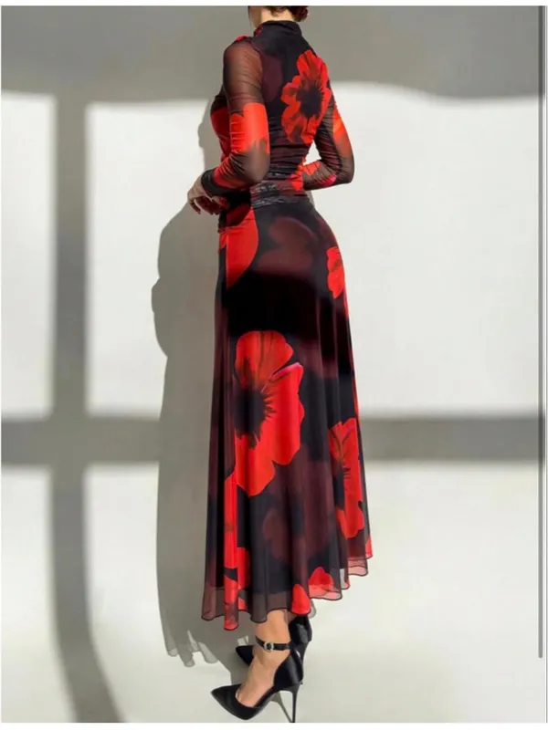 NEW Verdusa Floral Formal Slimming Wedding Guest Long Sleeve Maxi Dress L - Image 2