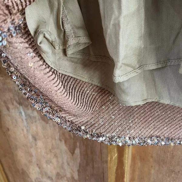 Zara Women's Copper Sequined Party Dress Open Draped Back Size XS. NEW! - Image 4