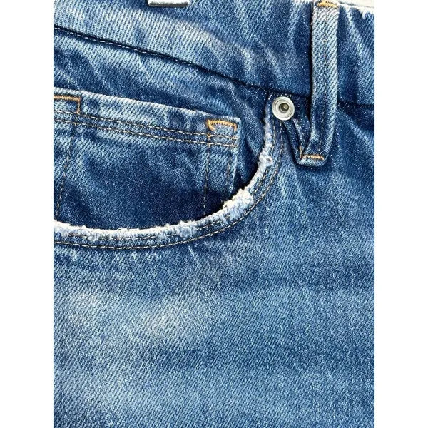 Good American Denim Shorts Womens 4/27 Blue Raw Hem Distressed GNIC0235T - Image 10