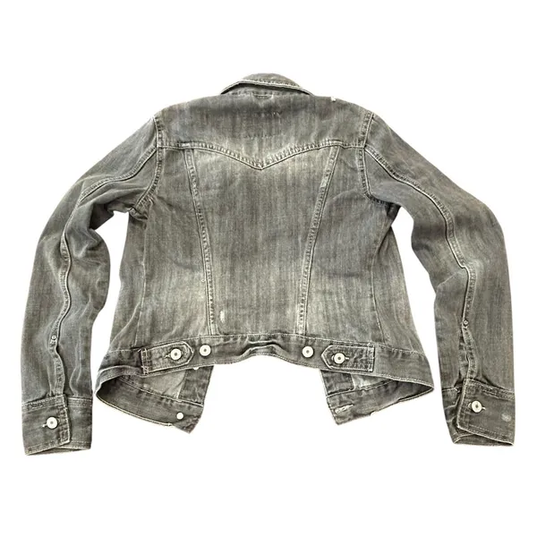 Aeropostale Denim Trucker Jacket Gray Distressed Vintage Rugged Americana - Image 5
