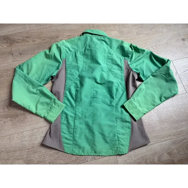 The North Face green button up roll tab sleeve sun protection vented hiking sz M - Image 2