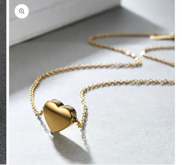 Minimalist Dainty Heart Pendant Necklace in Stainless Steel - Image 2