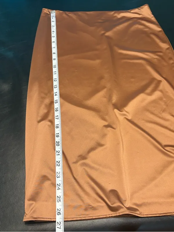 Victoria's Secret Satin Midi Skirt in Camel Brown size Large minimalist - Image 6