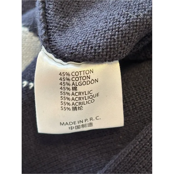 Brandy Melville Cropped Navy Blue Argyle Elizabeth Cardigan Sweater Clueless 90s - Image 5