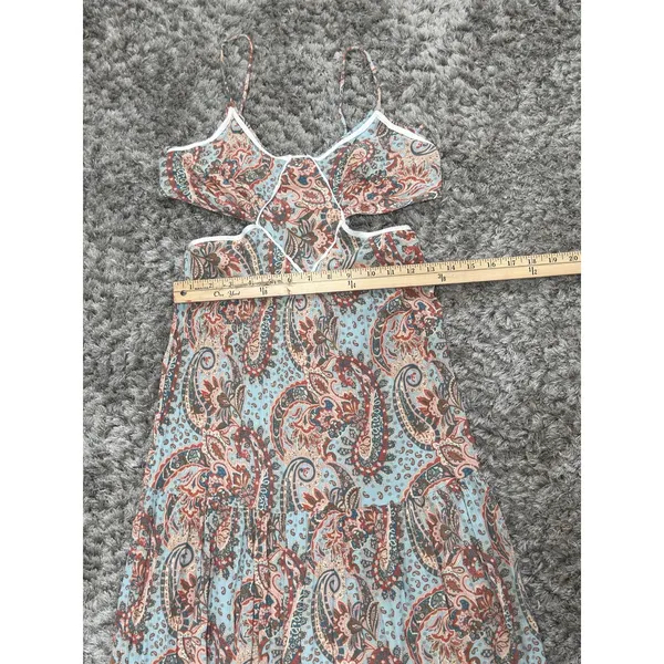 Blue B Collection Women’s Maxi Dress Paisley Boho Strappy V-Neck Beach Resort S - Image 13