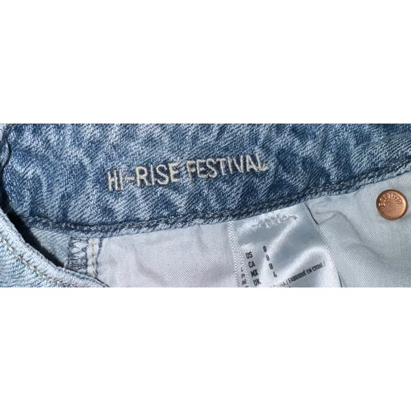 American Eagle Cut Off Jean Shorts High Rise Festival Size‎ 0 Distressed Grunge - Image 9