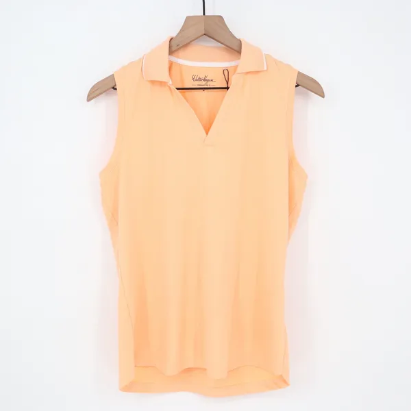 Walter Hagen P11 Sleeveless Johnny Golf Polo Peach Fuzz Orange Womens Medium - Image 2
