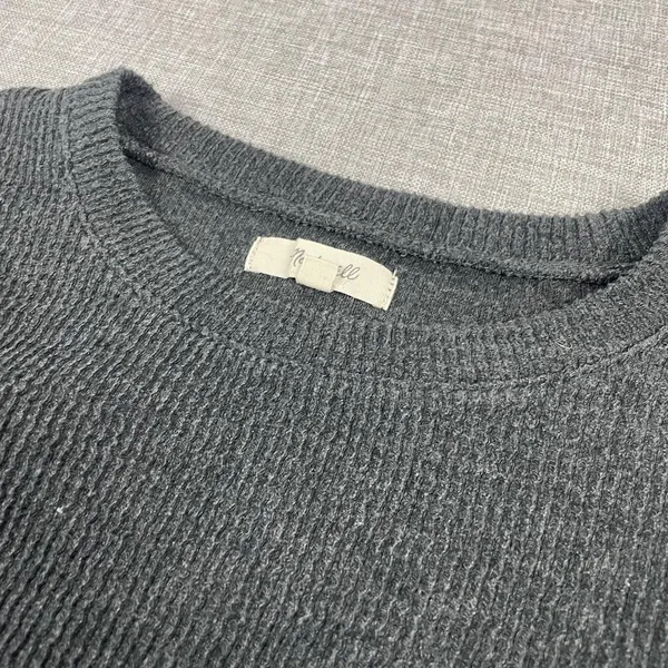 Madewell‎ Sweater Womens Small Gray Crew Neck Bell Sleeve Pullover Lightweight - Image 2