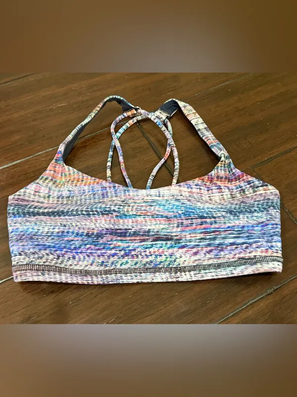 Lululemon Energy Bra in a multicolored "Digital Oasis Alpine White Multi" 2 - Image 4