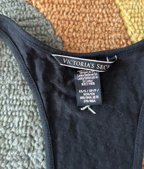 Victoria’s Secret Black Leopard Burnout Material Thin Racerback Tank Top Size XS - Image 3
