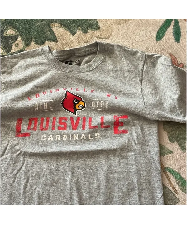 Russell Louisville Cardinals Kids’ T Shirt Gray - Image 2