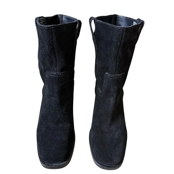 Steve Madden Romney Black Suede Square Toe Winter Ankle Boots Womens Size 6.5 - Image 3