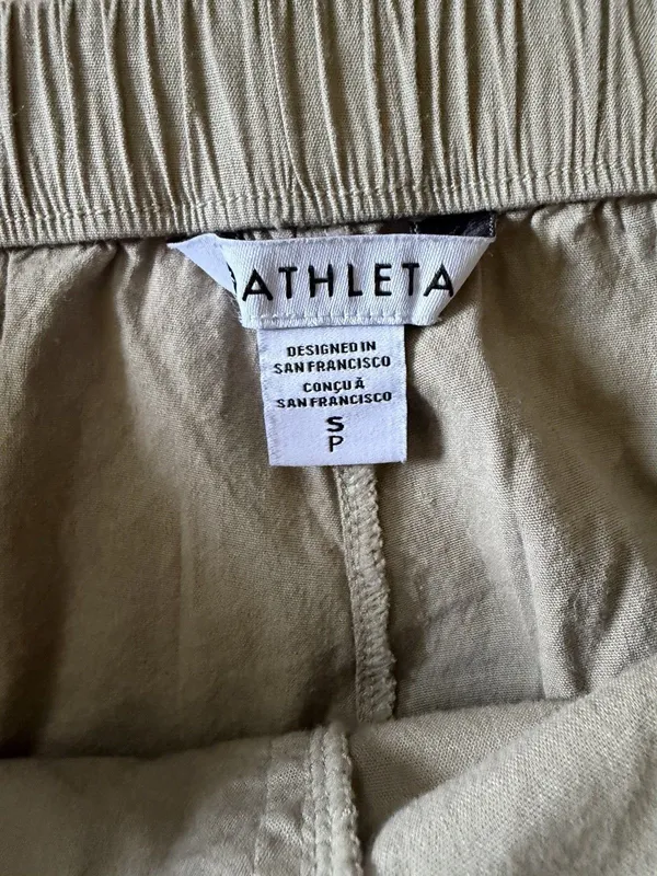 Athleta Women’s S Beige Linen Blend Wide Leg Cargo Pants - Image 2