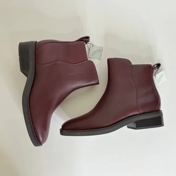 NWT!! COLE HAAN River Chelsea Boots Bloodstone Burgundy Leather Women's Size 5 - Image 3