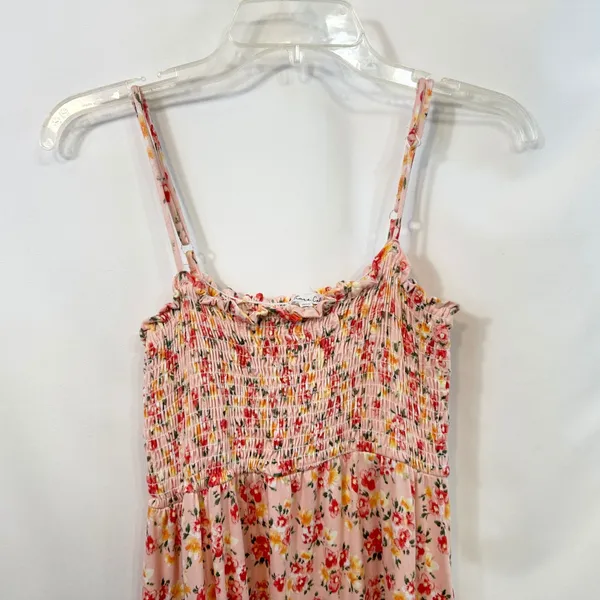 Culture Code Medium Maxi Dress‎ Pink Floral Smocked Cottagecore Feminine 1264 - Image 5