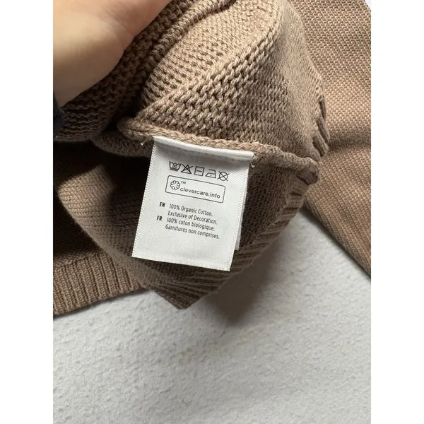 Tentree Cardigan Sweater Brown Organic Cotton Women XL Minimalist Gorpcore Boho - Image 5