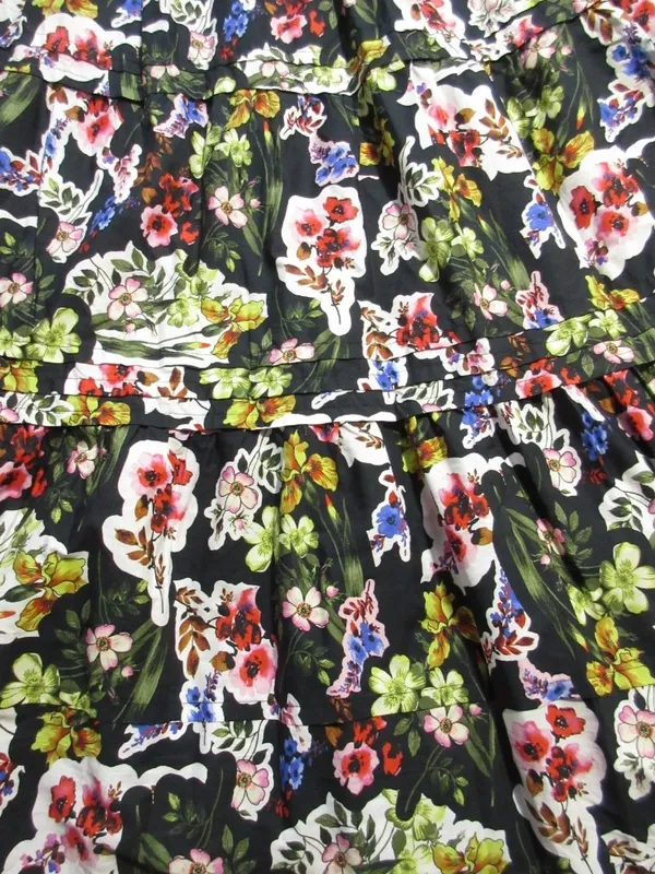 NWT Anthropologie Somerset Maxi in Black Bright Floral Cotton Dress XL - Image 9