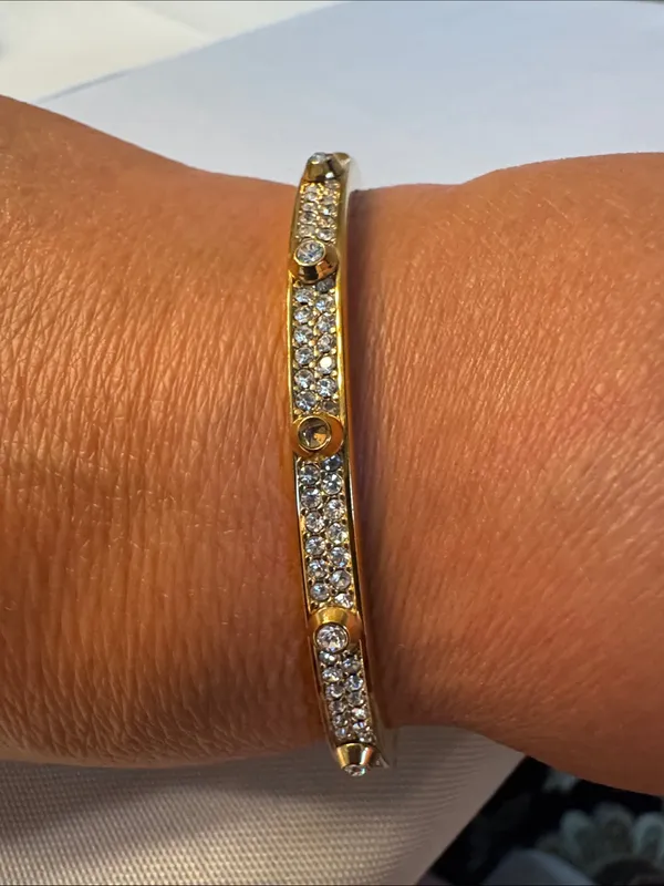 Michael Kors Gold Crystal Pavé Women's Bangle Bracelet - Image 4