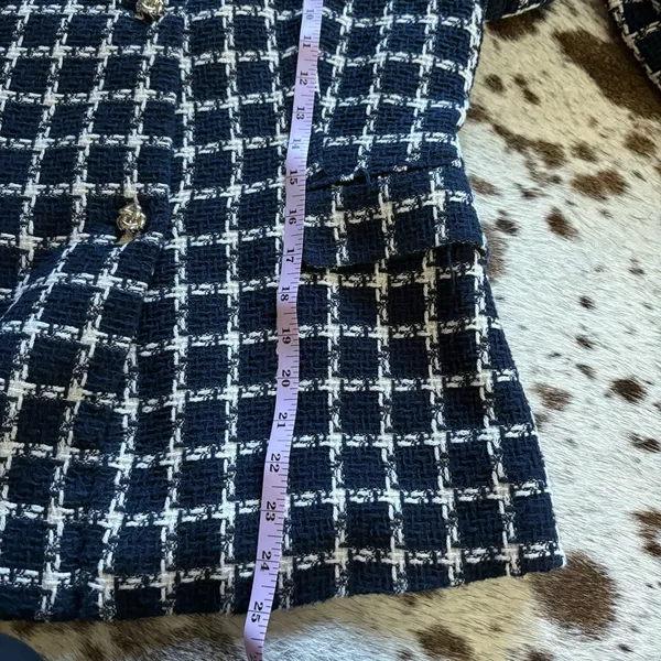 ZARA Tweed Preppy Knot Button Blazer Jacket‎ Size Large - Image 9