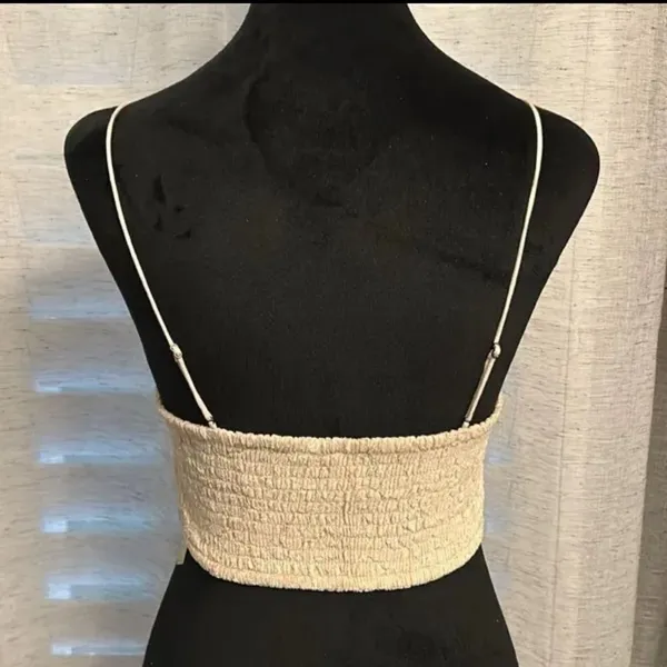 NWOT Free People | FP One Cream One Carrie Flocked Bralette Sz Small - Image 5