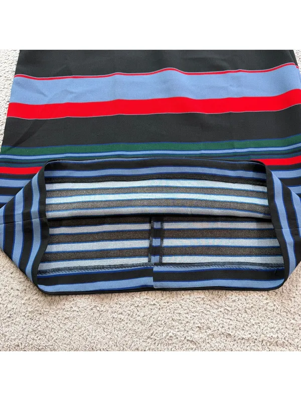 Zara Woman Multicolor Striped Shift Mini Dress Size Large Short Sleeve - Image 7