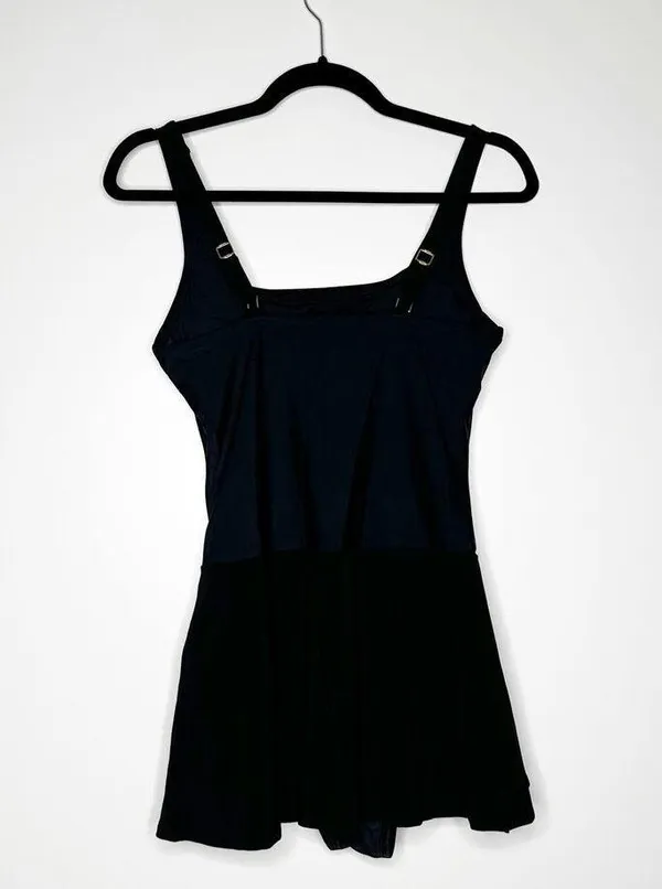 NEW Beyond Control Grommet Swim Tummy Control Dress Women's Black Size 8 - Image 3