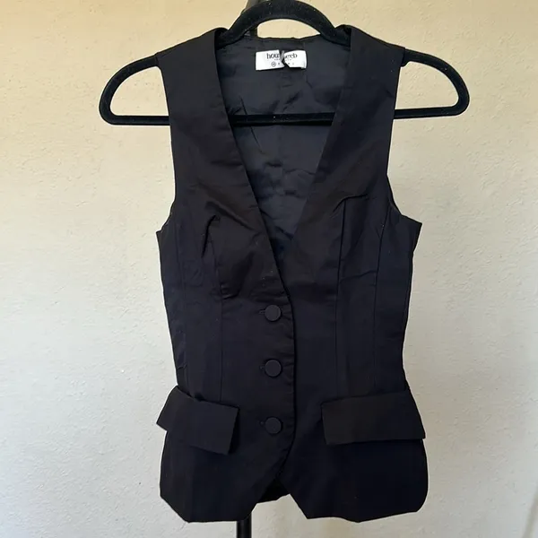 JULIET House of CB BLACK SLEEVELESS TUXEDO TOP NWOT blazer suit $139 size‎ XS - Image 10