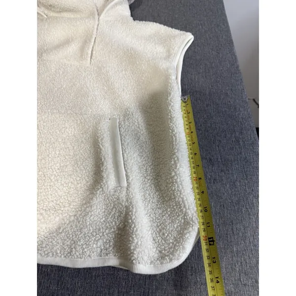 HAVEN Well Within Talbots Size XL IVORY SHERPA HOODED VEST Sleeveless Winter - Image 5