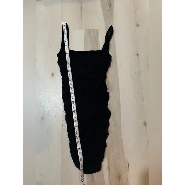 Naked Wardrobe New Women Small Black The Meshed Up Bodysuit Mini Dress Baddie - Image 7