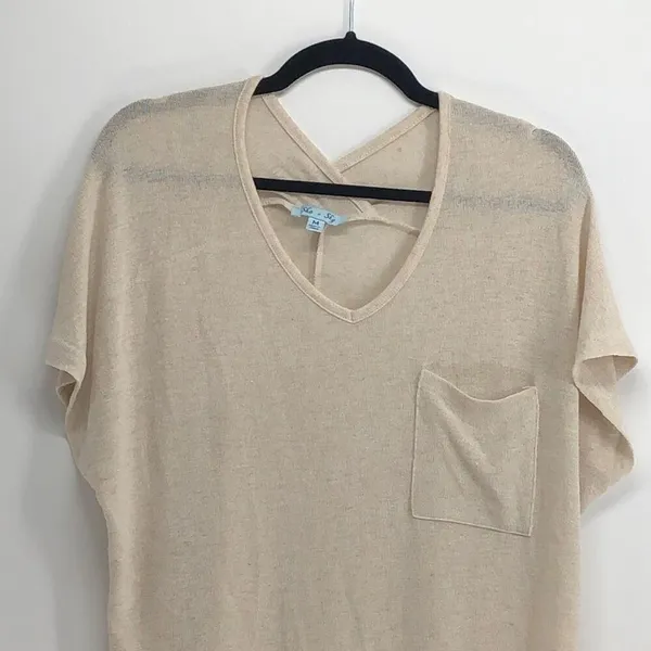 She + Sky top cotton knit oversized top coastal Grandma summer longline size M - Image 2