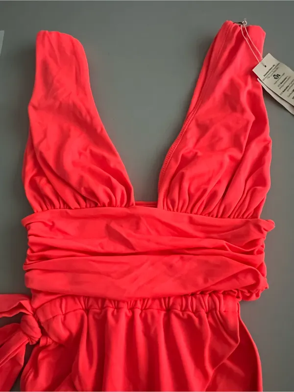 WE ARE HAH x Free people Cut To The Chase One Piece Swim Fried Salmon Small NWT - Image 2
