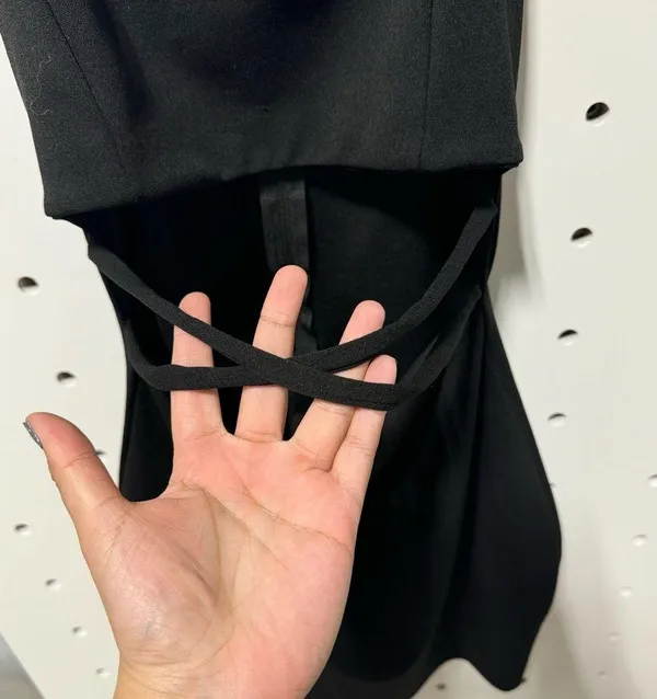Black Cut Out Strappy Mini Dress Size L - Image 2