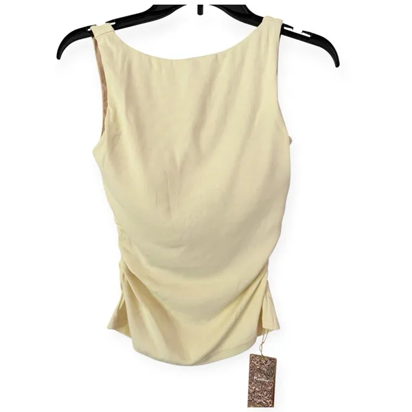 NWT OGL Elastic Open Back Bra Tank Top Plantive Size Small Butter Yellow - Image 4