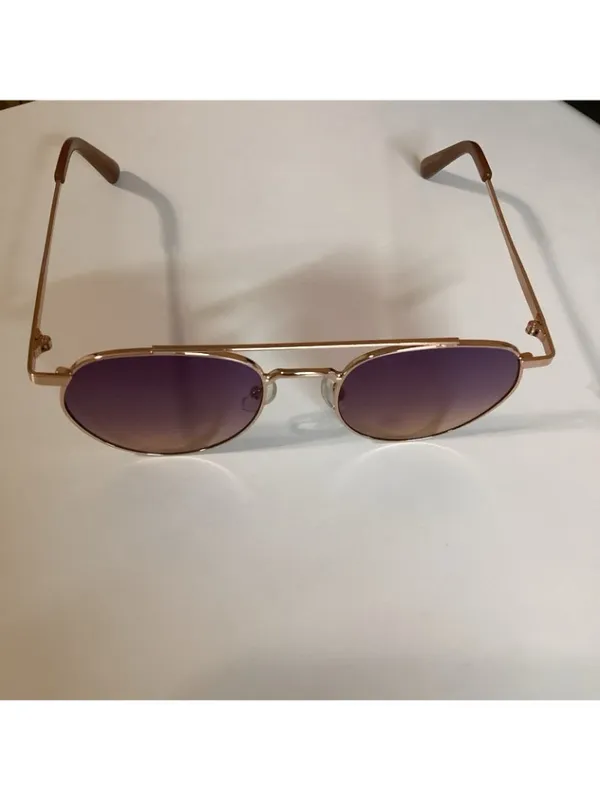 Women's Aviator Sunglasses Rose Gold UVA/UVB Protection Multi Color Lenses Used - Image 2