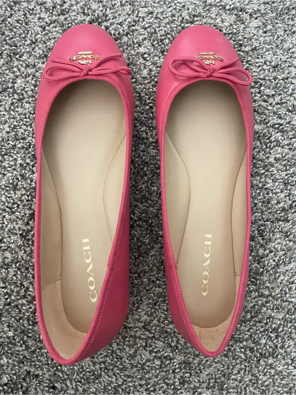 Women’s Coach Alina Leather Ballet Flats Shoes Pink Size 11 - Image 3
